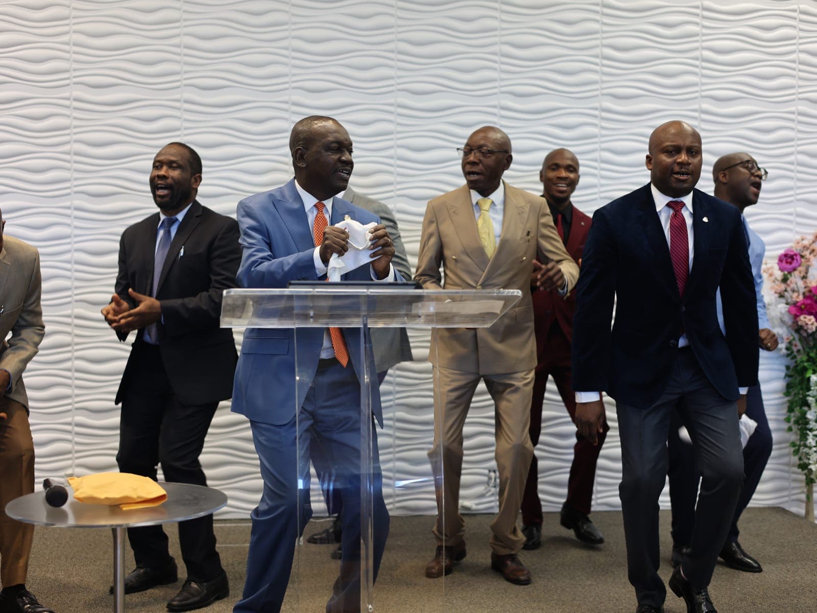 Our leadership team celebrating in worship